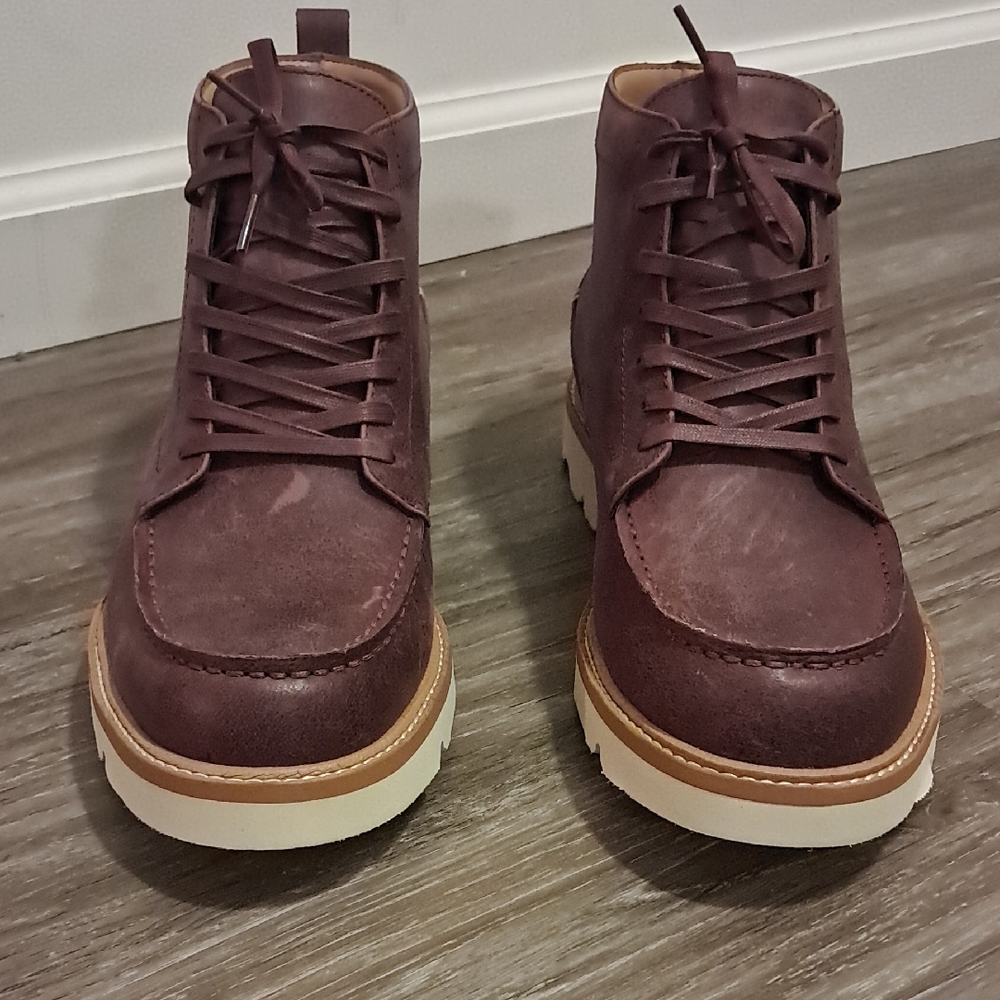 Vibram X Label Collab Brown Moc Toe Leather Boots Men's Size 13 NWOB